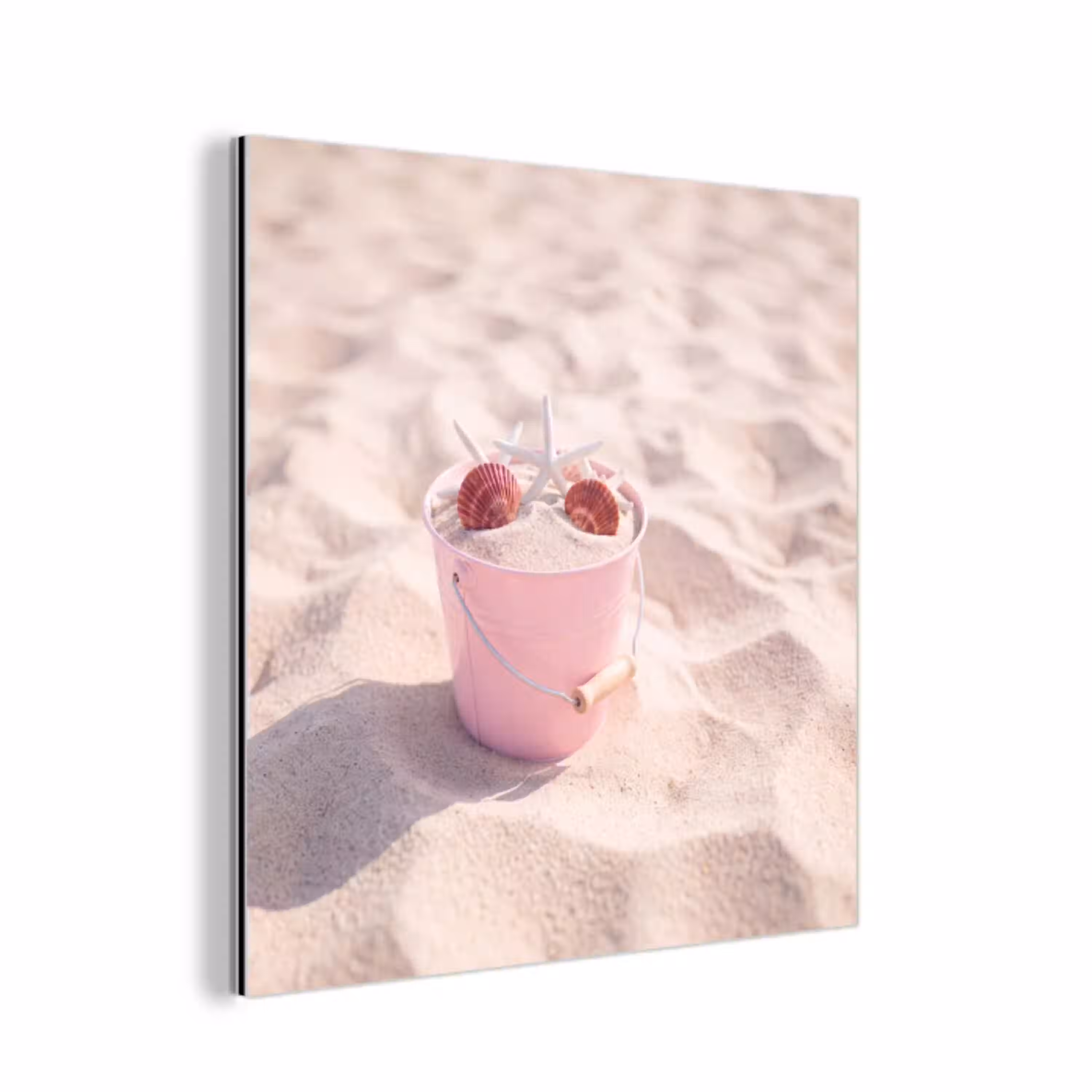 Strand - Schelpen - Zomer - Roze - Decoratie aluminium wit klein -3d