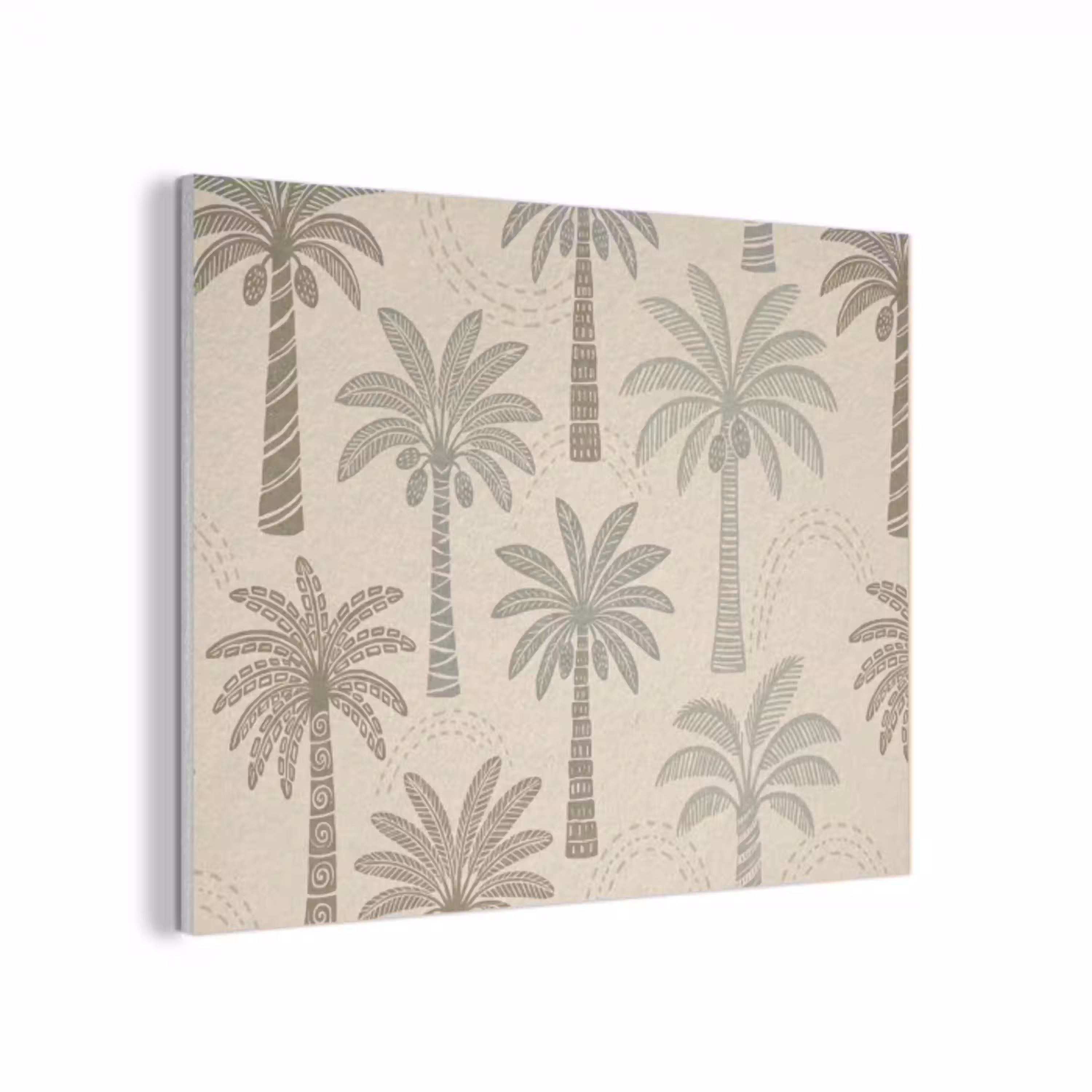 Palmbomen - Patroon - Tropisch - Beige PET vilt klein -3d
