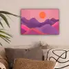 Zon - Heuvels - Paars - Abstract canvas 2cm klein -sfeer1