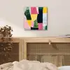 Abstract - Roze - Lappen - Vormen - Geel aluminium wit klein -sfeer3