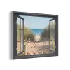 Doorkijk - Strand - Zee - Zand - Water - Helmgras - Duinen PET vilt klein -3d