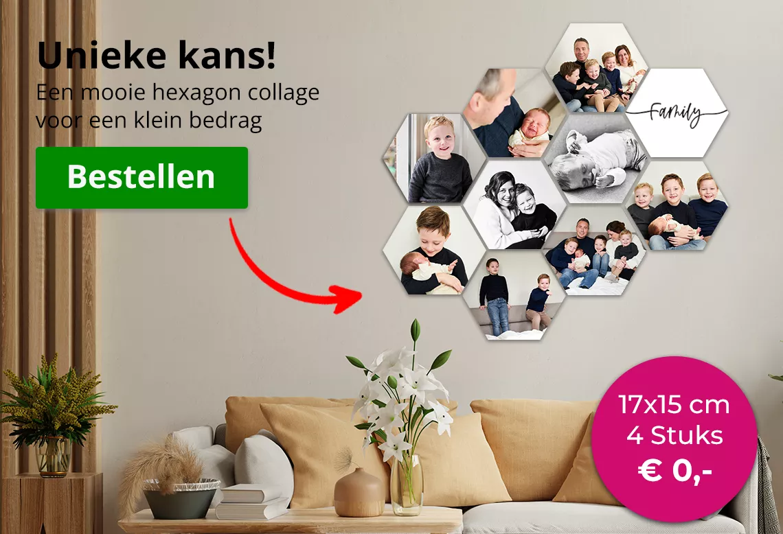 Banner hexagon actie