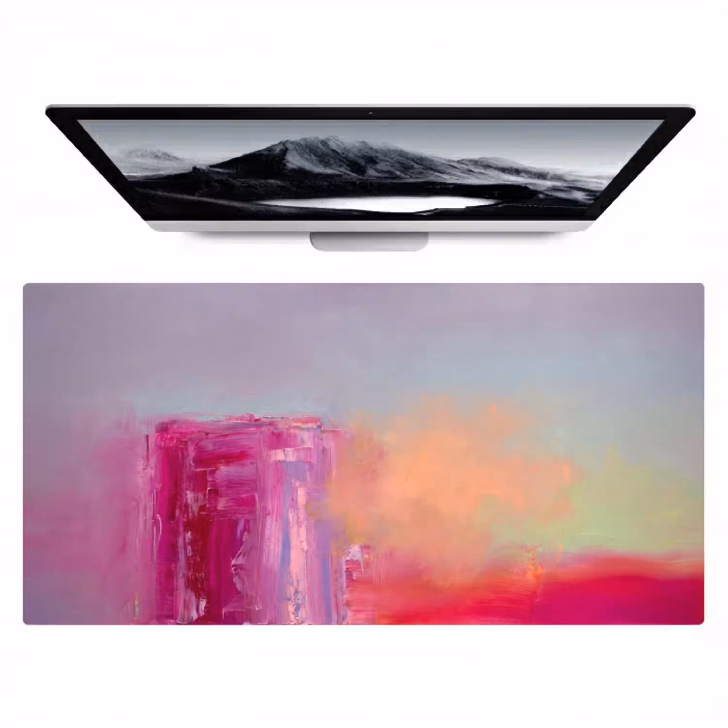 Abstract - Kleuren - Modern - Roze Muismat XXL klein -zzz3d