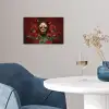 Bloemen - Dieprood - Zonnebril - Vrouw poster papier klein -sfeer3