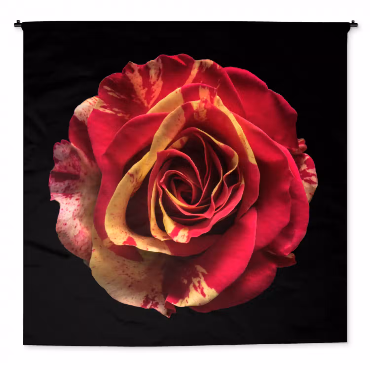 Wandteppich - Blume - Rose - Rot - Schwarz