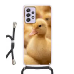 Pijltje - Eend - Natuur - Geel Hoesje Samsung Galaxy A52 5G met koord klein -3d