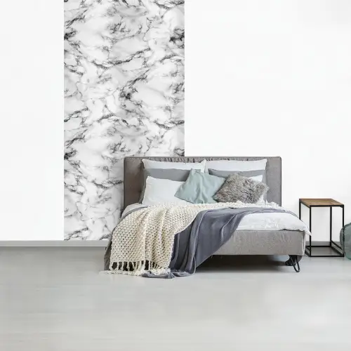 Marmer - Zwart - Dramatisch - Wit fotobehang vinyl groot 64 -slaapkamer