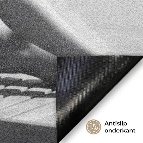 Glamour - Modern - Zwart - Wit Deurmat klein -antislip_NL