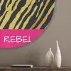 Kat - Baas - Roze - Tijgerprint Akoestische PET Vilt - Rond klein -sfeer5_closeup