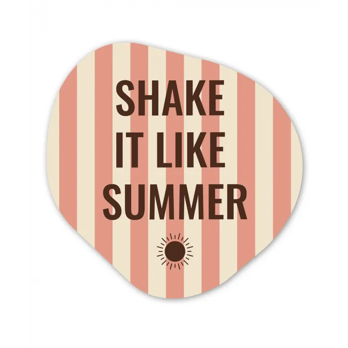 Zomer - Quote - Strepen Wandcirkel Organisch Plexiglas middel -3d