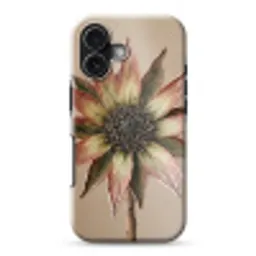 Droogbloem - Protea - Vintage - Beige - Rustiek Toughcase MagSafe Apple iPhone 17 klein -3d