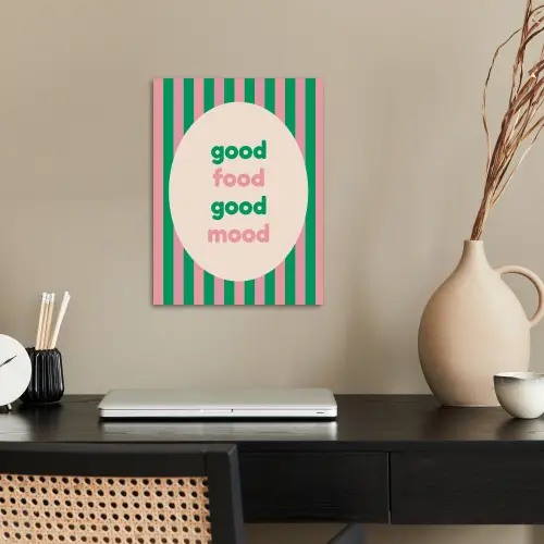Gestreept - Quote - Ovaal - Roze poster papier klein -sfeer1
