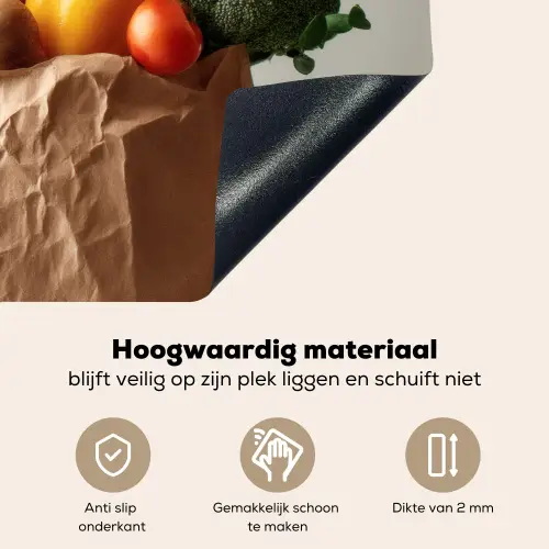 Papieren - Boodschappen - Groente - Kleurrijk Inductie beschemer met haakjes klein -ky-onderkant-nl