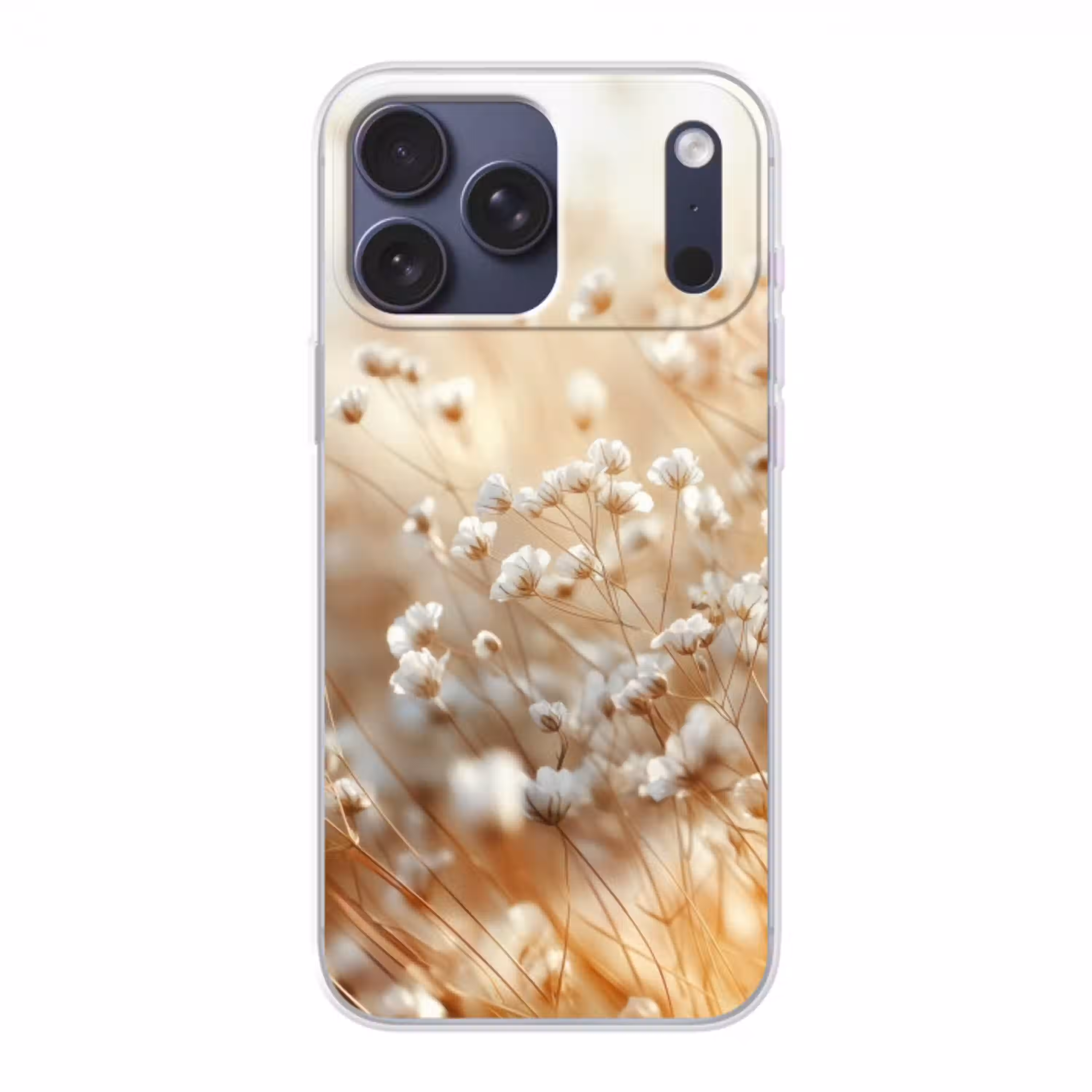 Wilde - Bloemen - Wit Telefoonhoesje iPhone 17 Pro Max klein -3d