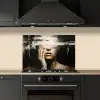 Hand - Gezicht - Strepen - Abstract keuken achterwand spatscherm klein -sfeer1