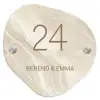 Beige - Marmer - Klassiek Naambord Organisch middel -3d