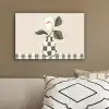 Vaas - Geruit - Groen - Bloem canvas 2cm klein -sfeer3