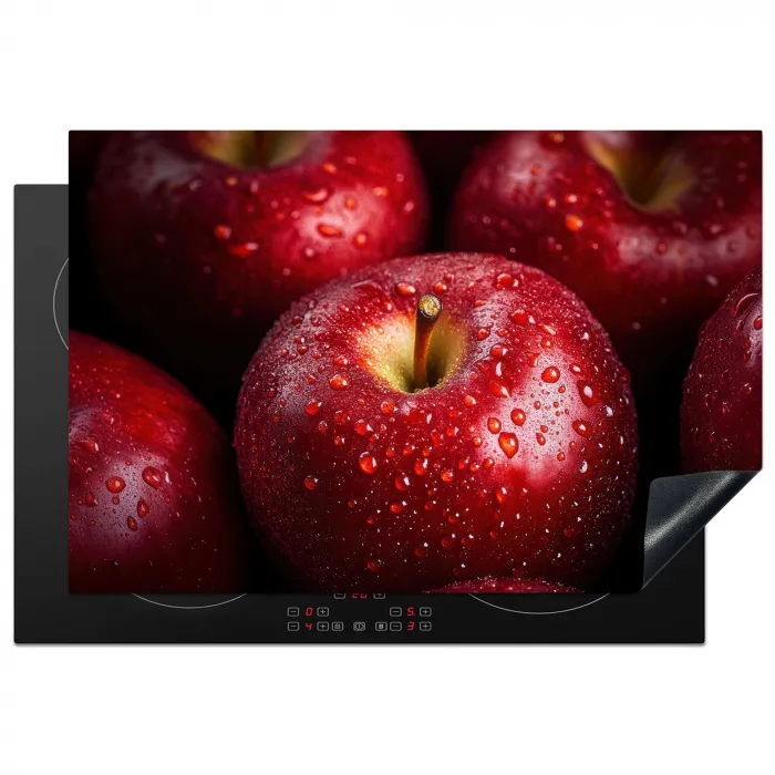 Rood - Appels - Fruit Inductie beschermer vinyl 3mm klein -3d