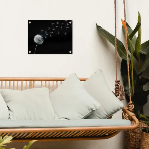 Paardenbloem - Zwart - Natuur tuinposter los doek klein -sfeer7