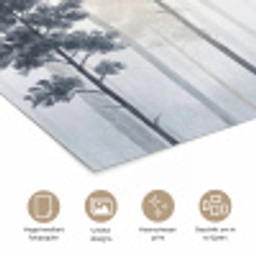 Bos - Bomen - Mist - Natuur - Illustratie - Grijs poster papier klein -closeup_NL