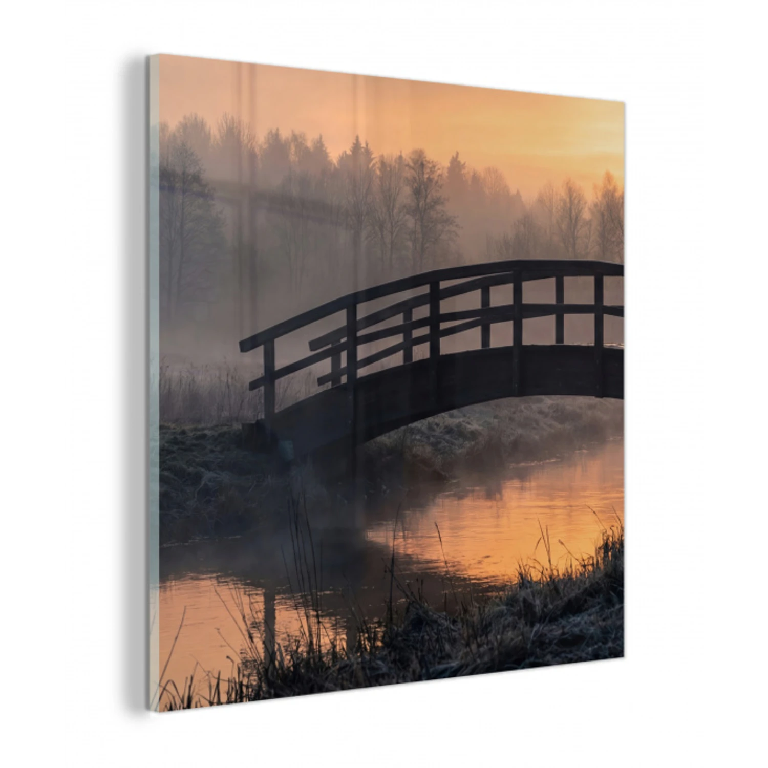 Brug - Mist - Bomen - Water plexiglas 5mm klein -z3d