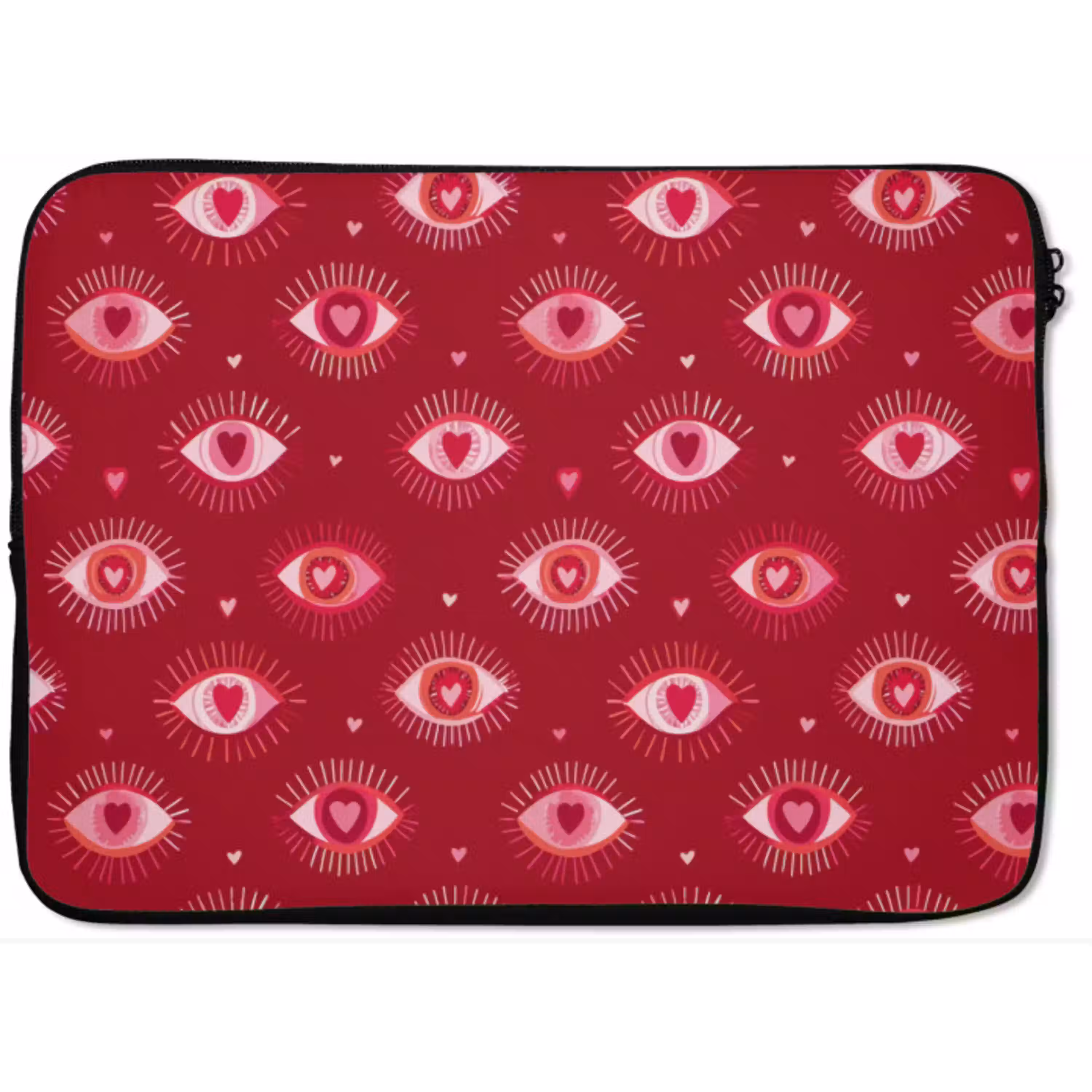 Ogen - Patroon - Roze - Donkerrood laptophoes neopreen klein 279 -zkaufland3dotto