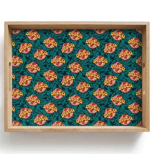 Groen - Disco - Patroon Dienblad Rechthoek middel 911 -z3d_shopping