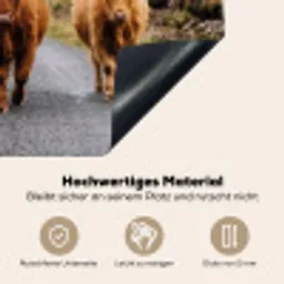 Schotse Hooglanders - Weg - Landschap - Kudde Inductie beschemer met haakjes klein -ky-onderkant-de