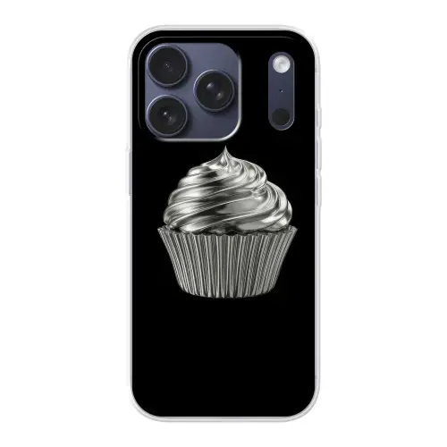 Cupcake - Luxueus - Zilver Telefoonhoesje iPhone 17 Pro klein -3d