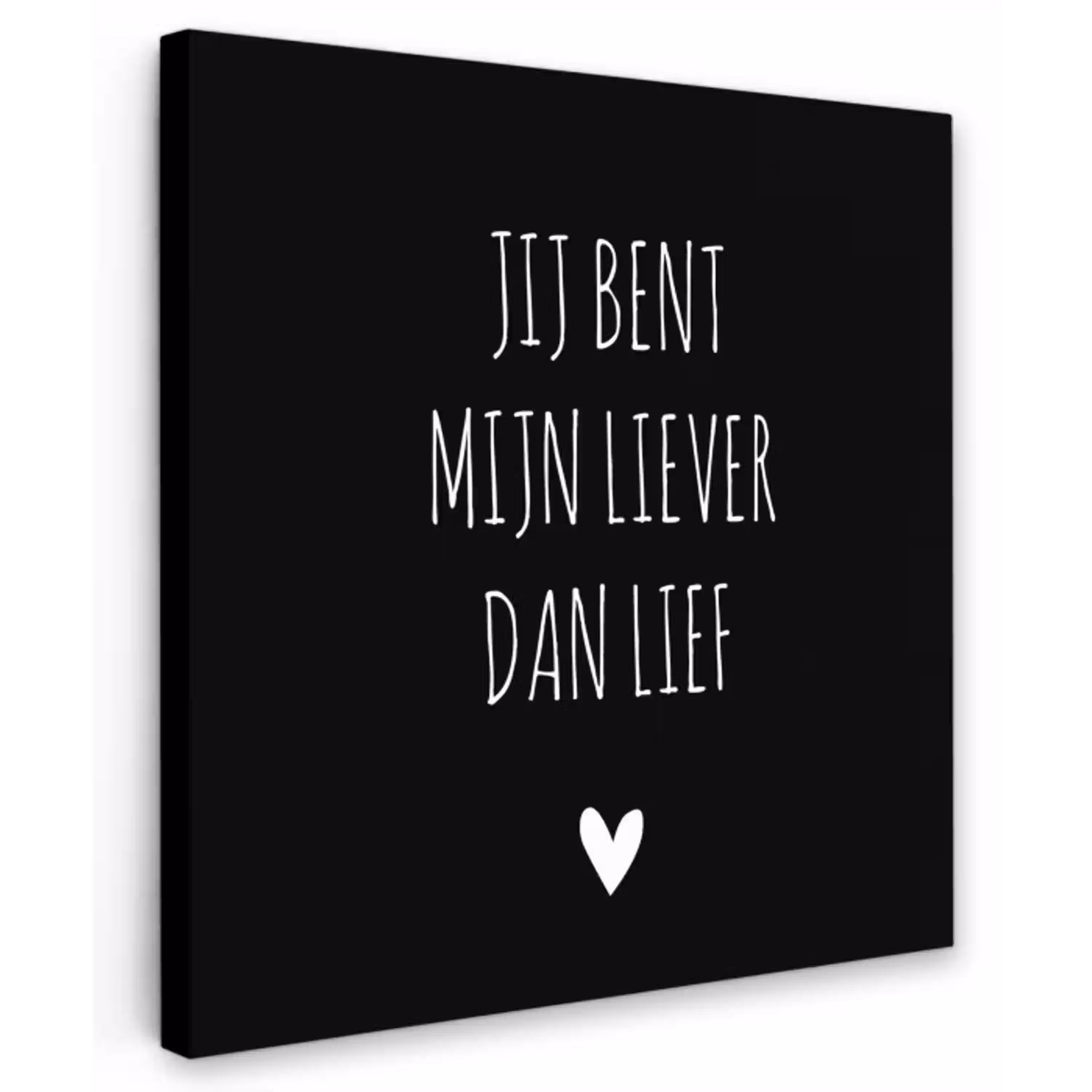 Quotes - Jij bent mijn liever dan lief - Spreuken Tuinposter op houten frame 2 cm dik klein -3d