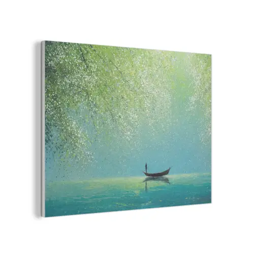 Bootje - Water - Bladeren - Bloesems PET vilt klein -3d