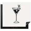 Cocktail - Glas - Olijf - Minimalistisch Inductie beschermer vinyl 3mm middel -3d