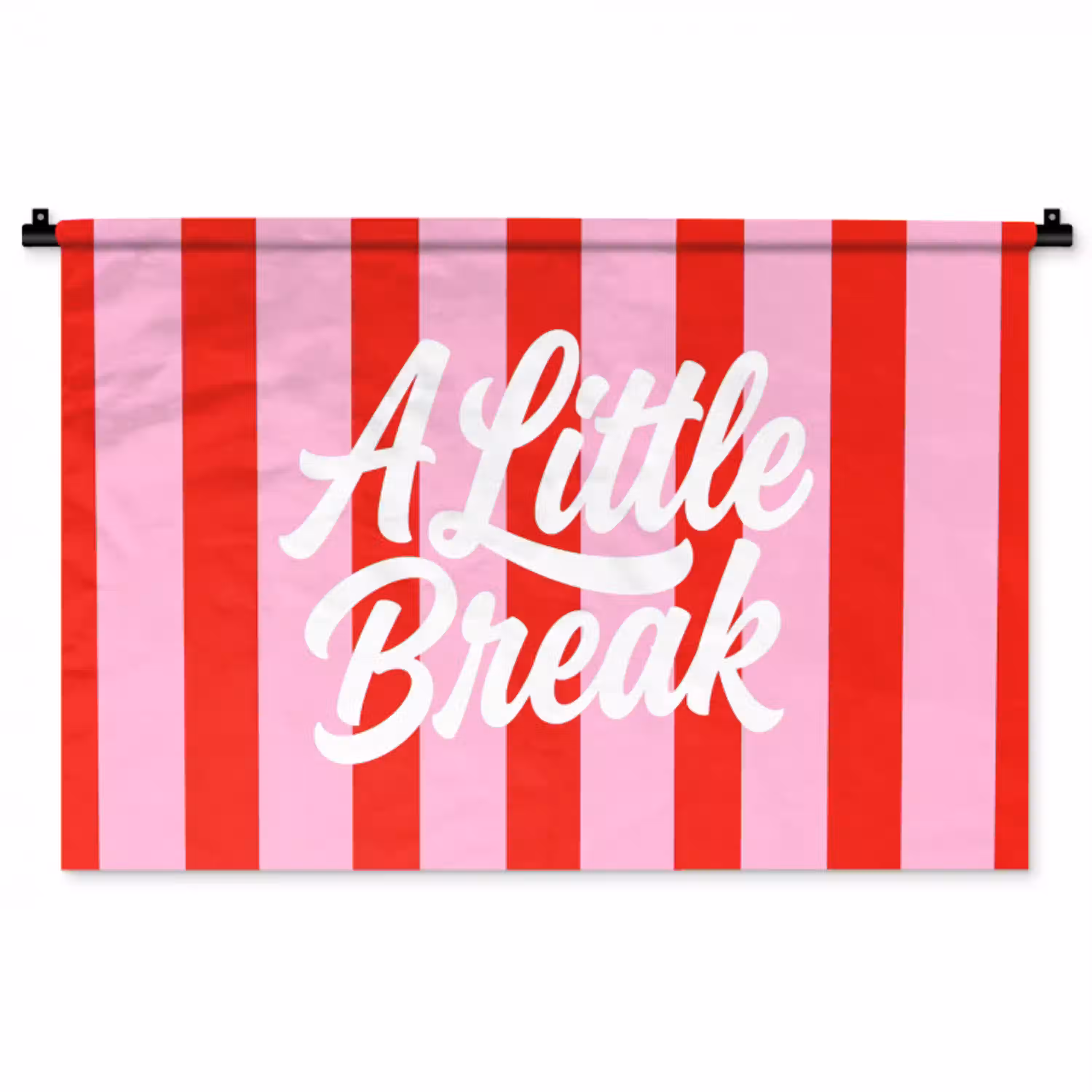 A Little Break - Strepen - Rood - Roze Wandkleed katoen middel -zz3d