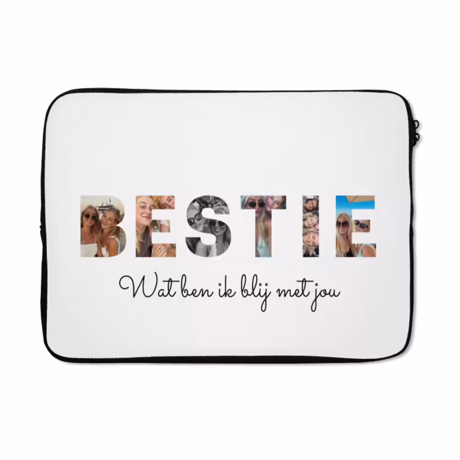 Gepersonaliseerde laptophoes - Bestie - Lettercollage
