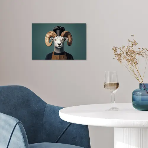 Geit - Hoorns - Kokskleding poster papier klein -sfeer3