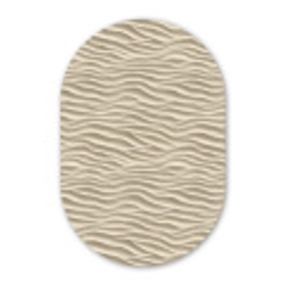 Zand - Golven - Beige Wandcirkel Ovaal Aluminium middel 839 -3d