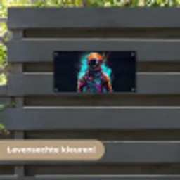 Astronaut - Neon - Gaming - Ruimte tuinposter los doek klein -sfeer3