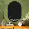 Zwart - Minimalistisch - Valentijn Wandcirkel Ovaal Glas middel -sfeer2
