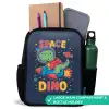 Dino - Groen - Raket - Sterren Rugzak - Zwart middel -inhoud_UK