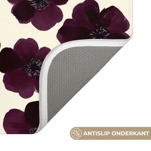 Bloemen - Aquarel - Paars Badmat klein 997 -USP_AntislipNL