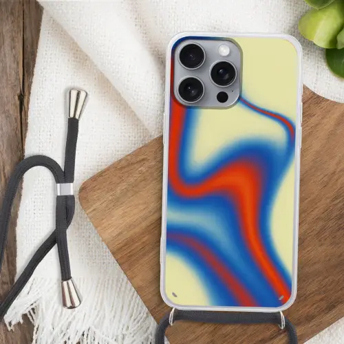 Golven - Kleurrijk - Abstract Hoesje iPhone 16 Pro Max met koord klein -sfeer4