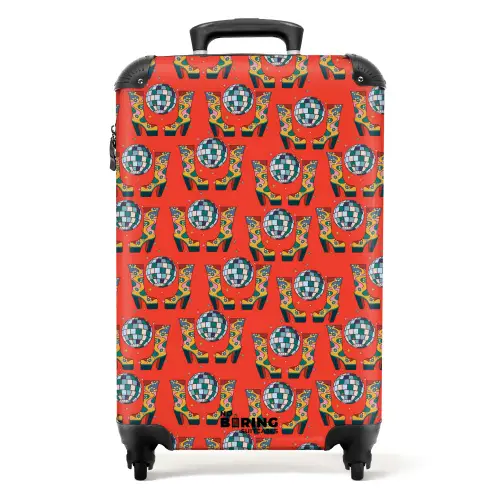 Retro disco laarzen patroon kleurrijk NBS - Handbagage koffer - Volwassenen Unisex middel -productfoto_recht