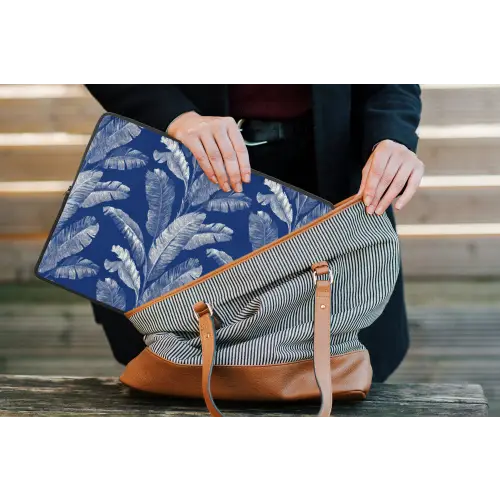Blad - Palm - Blauw laptophoes neopreen klein 279 -tas