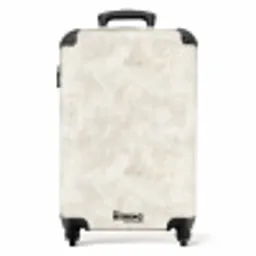 Crèmebeige - Marmer - Aders NBS - Handbagage koffer - Volwassenen Unisex middel -productfoto_recht
