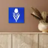 Tulp - Minimalistisch - Bladeren - Wit aluminium wit klein -sfeer4