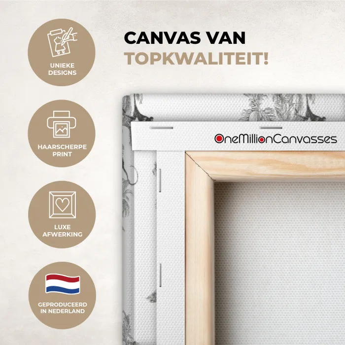 Aap - Oerwoud - Grijs canvas 2cm xxl 828 -sfeer2