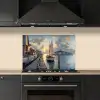 Zeilboot - Zon - Pier - Hout keuken achterwand spatscherm klein -sfeer1