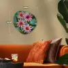Bloemen - Roze - Glasmozaïek Wandcirkel Organisch Forex 3mm klein -sfeer3