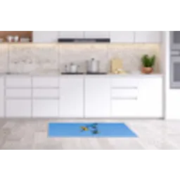 Papagaai - Vliegen - Blauw - Geel Keukenloper - keukenmat middel -sfeer3