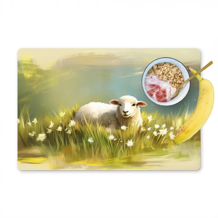 Schaap - Weide - Groen Placemat vinyl groot -zzzproduct_Kitchenyeah-website